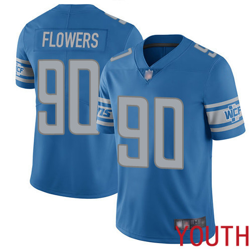 Detroit Lions Limited Blue Youth Trey Flowers Home Jersey NFL Football 90 Vapor Untouchable